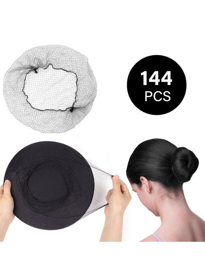 ChicAbode Hair Net Black, 144pcs 20inches Layer by Layer Stacking Comfortable Invisible Long Lasting Elastic Lightweight Honeycomb Nylon Hair Nets, Perfect for Women and Men(144PCS, Black) - Image 2
